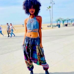 Rare Patchwork Harem Pants